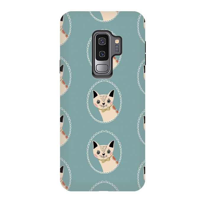 Galaxy S9 plus StrongFit Cat in Frame by Tiny Thistle Studio