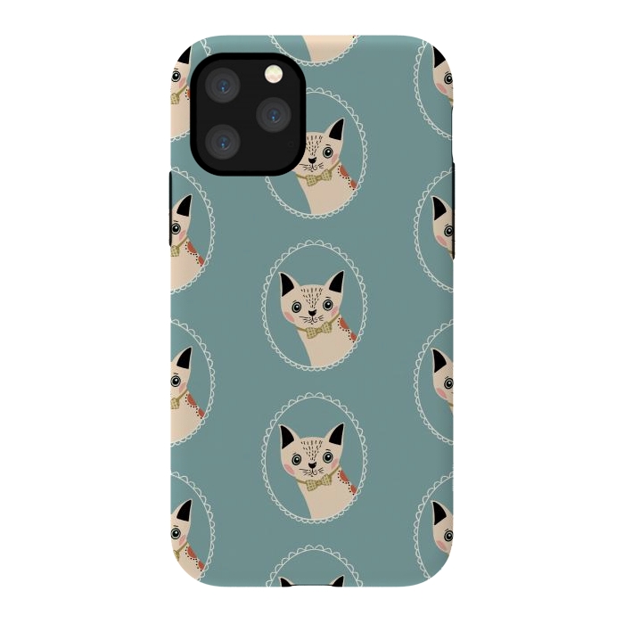 iPhone 11 Pro StrongFit Cat in Frame by Tiny Thistle Studio