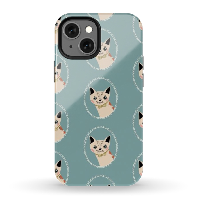 iPhone 12 mini StrongFit Cat in Frame by Tiny Thistle Studio