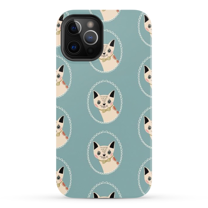 iPhone 12 Pro StrongFit Cat in Frame by Tiny Thistle Studio