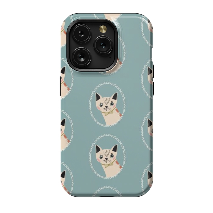 iPhone 15 Pro StrongFit Cat in Frame by Tiny Thistle Studio