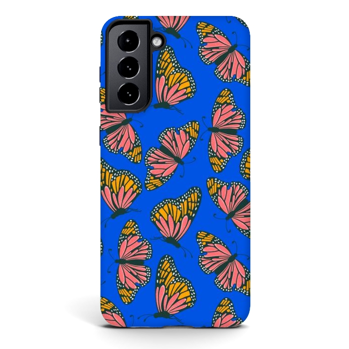 Galaxy S21 plus StrongFit Bright Butterflies by Tiny Thistle Studio