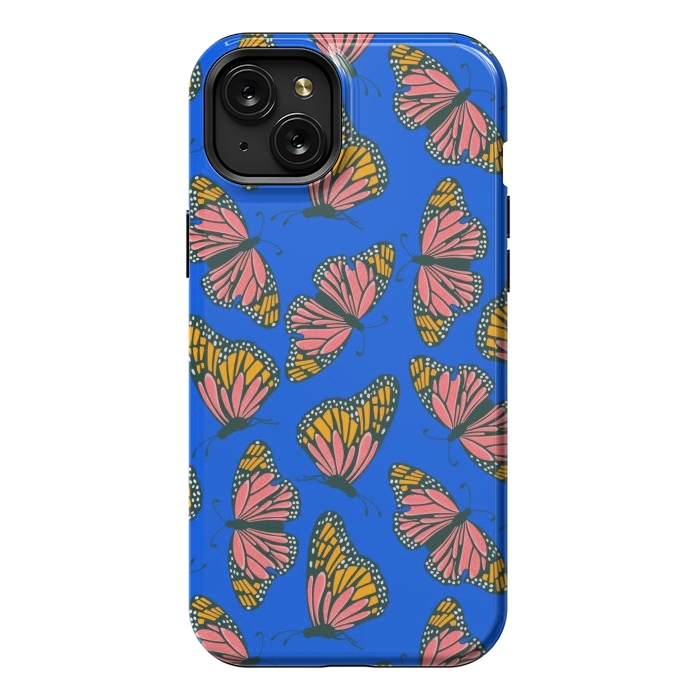 iPhone 15 Plus StrongFit Bright Butterflies by Tiny Thistle Studio