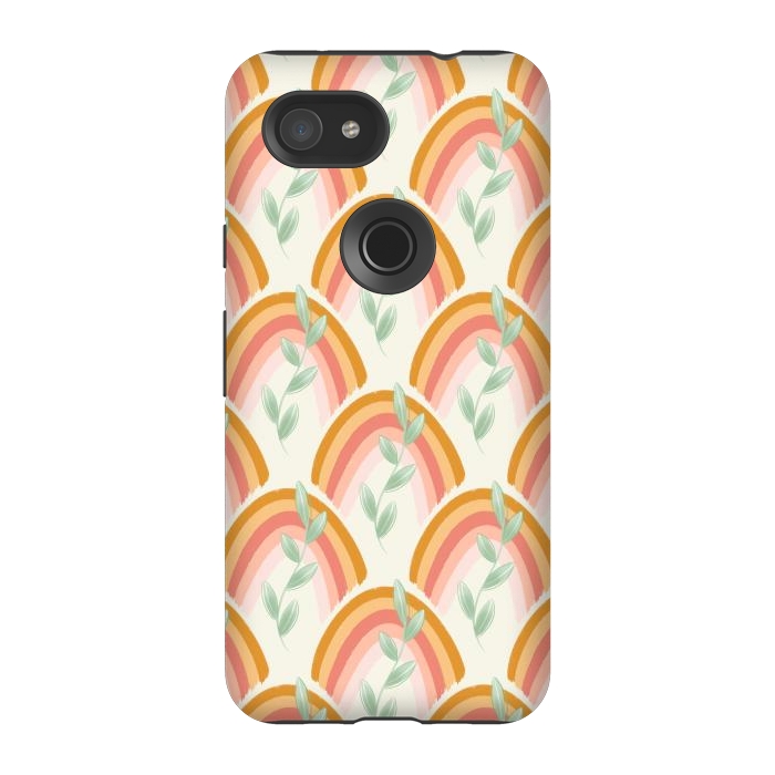 Pixel 3A StrongFit Boho Rainbow Pastel by Tiny Thistle Studio