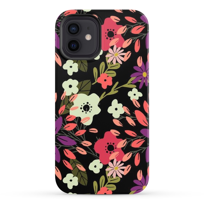 iPhone 12 StrongFit Bright Floral by Tiny Thistle Studio