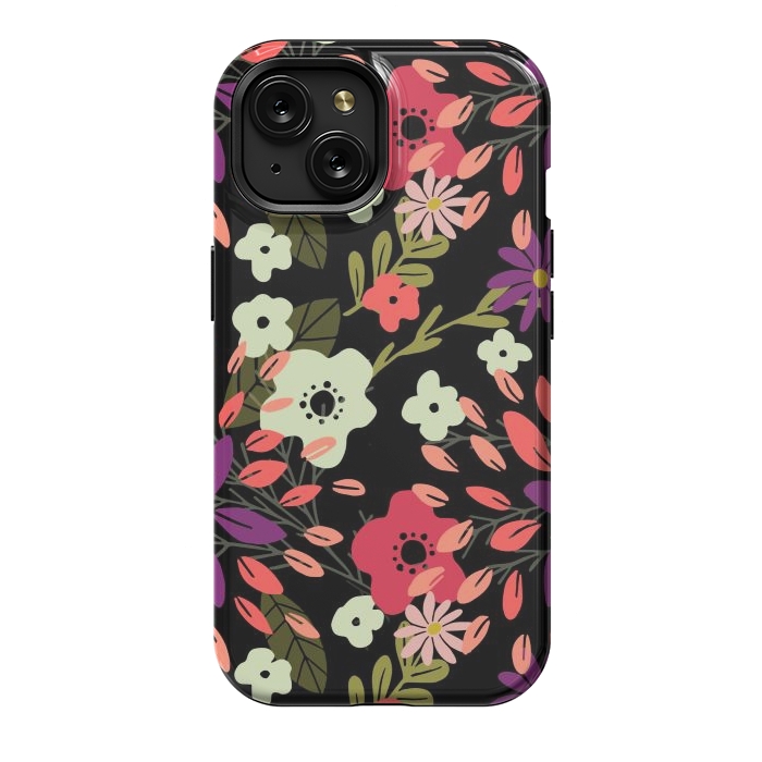 iPhone 15 StrongFit Bright Floral by Tiny Thistle Studio
