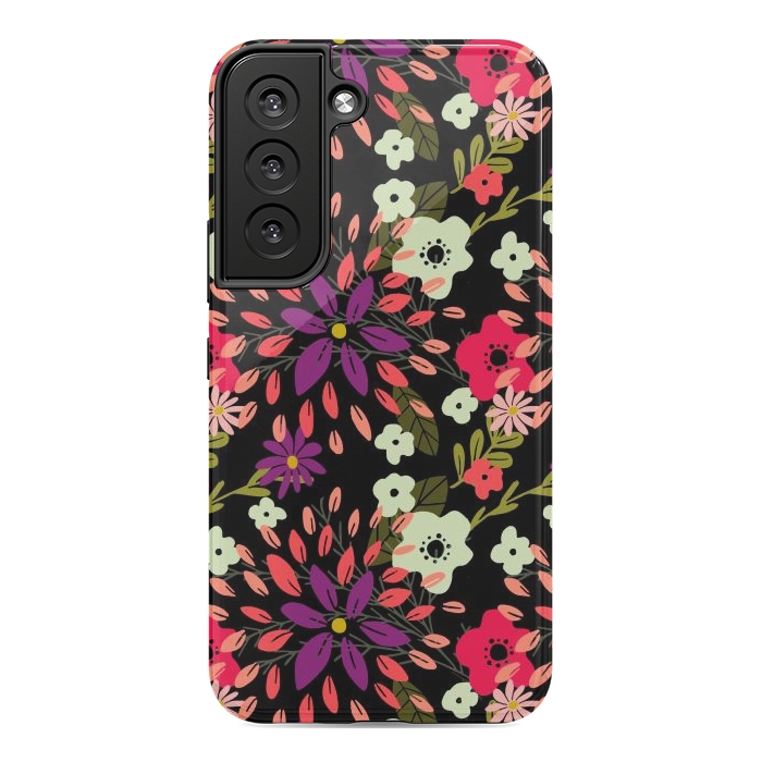 Galaxy S22 StrongFit Bright Floral by Tiny Thistle Studio