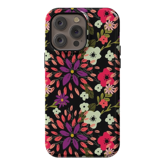 iPhone 14 Pro max StrongFit Bright Floral by Tiny Thistle Studio