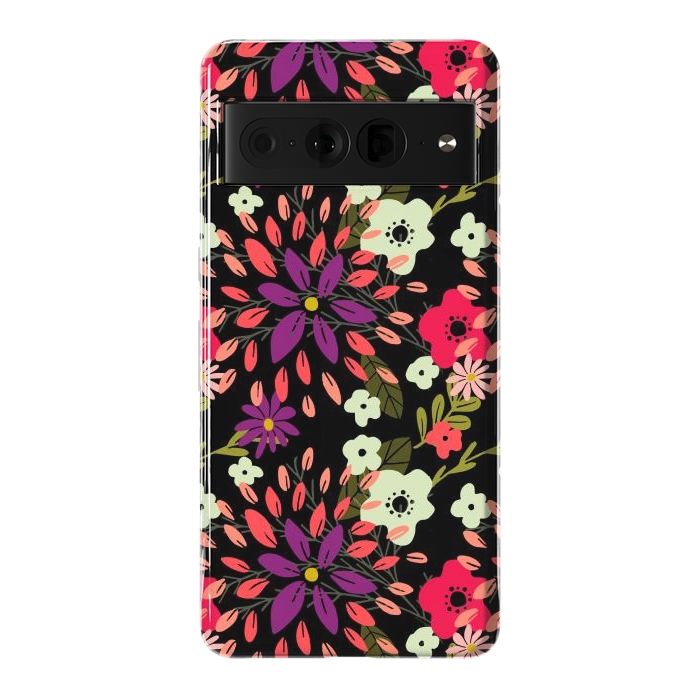 Pixel 7 Pro StrongFit Bright Floral by Tiny Thistle Studio