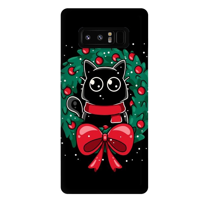 Galaxy Note 8 StrongFit Christmas Cat Wreath by LM2Kone