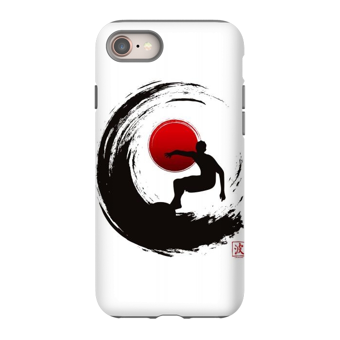 iPhone 8 StrongFit Enso Surf Japanese black by LM2Kone