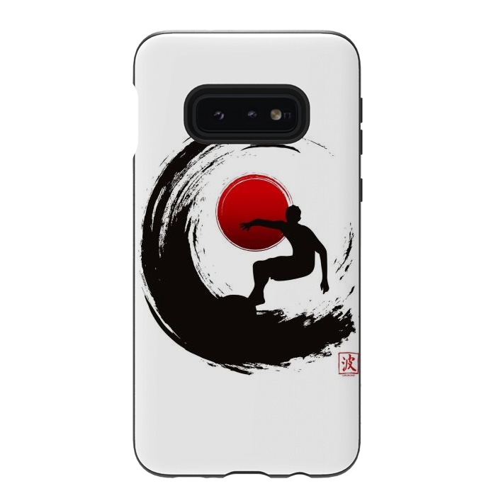 Galaxy S10e StrongFit Enso Surf Japanese black by LM2Kone