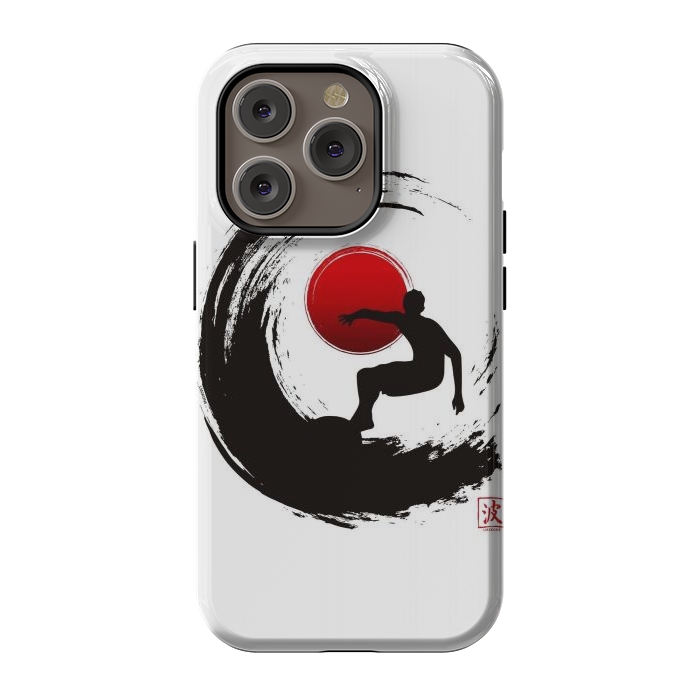 iPhone 14 Pro StrongFit Enso Surf Japanese black by LM2Kone