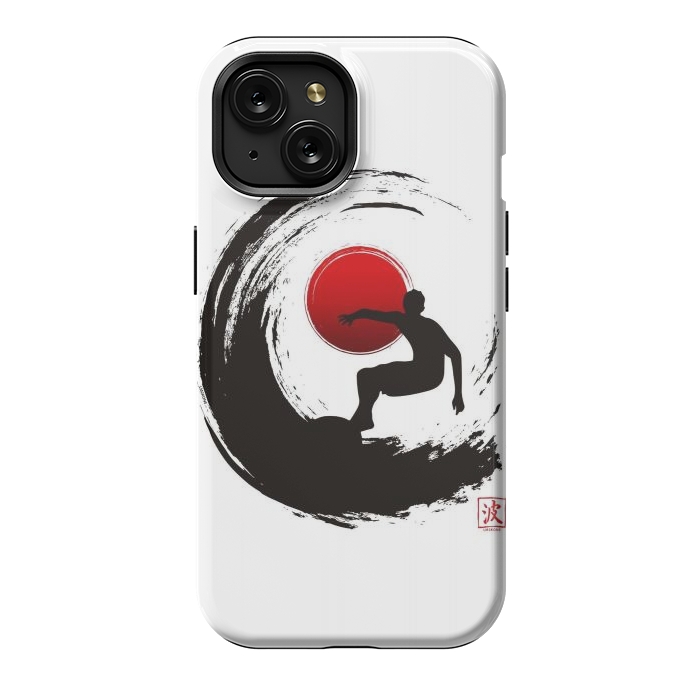 iPhone 15 StrongFit Enso Surf Japanese black by LM2Kone