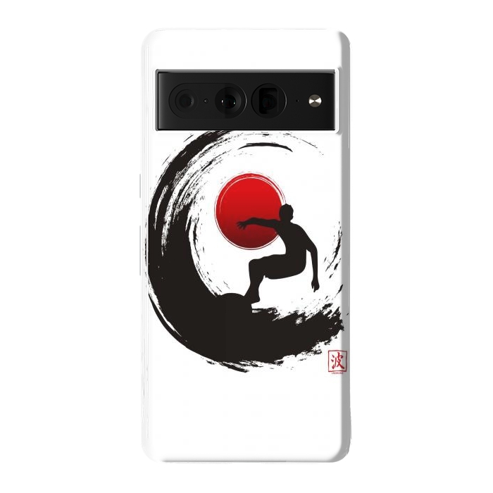 Pixel 7 Pro StrongFit Enso Surf Japanese black by LM2Kone