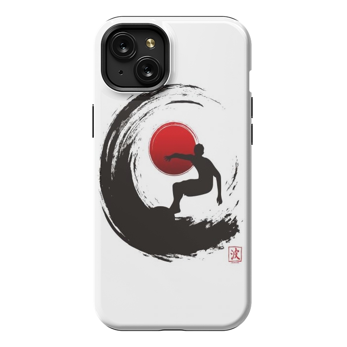 iPhone 15 Plus StrongFit Enso Surf Japanese black by LM2Kone