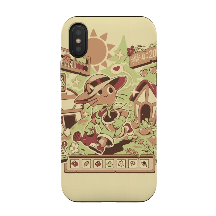 iPhone Xs / X StrongFit Harvest Meow by Ilustrata
