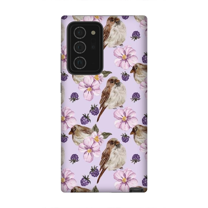 Galaxy Note 20 Ultra StrongFit Lovely birds light purple by Flowery Stories