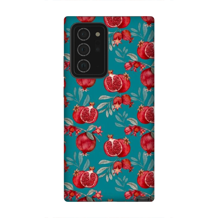 Galaxy Note 20 Ultra StrongFit Pomegranate, dark teal by Flowery Stories