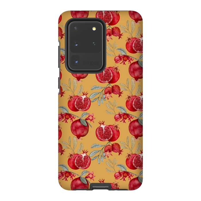 Galaxy S20 Ultra StrongFit Red fruits, yellow by Flowery Stories