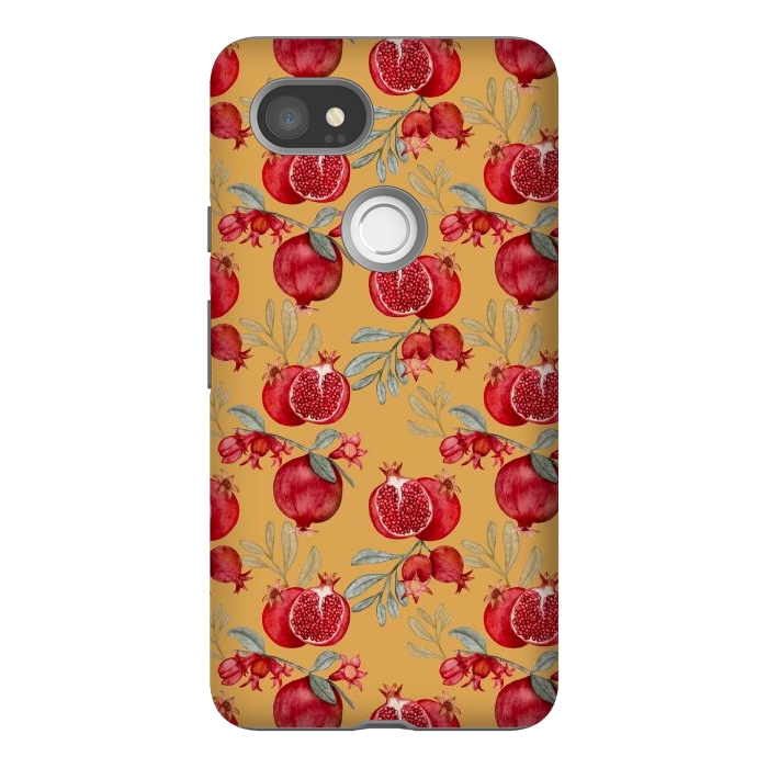 Pixel 2XL StrongFit Red fruits, yellow by Flowery Stories