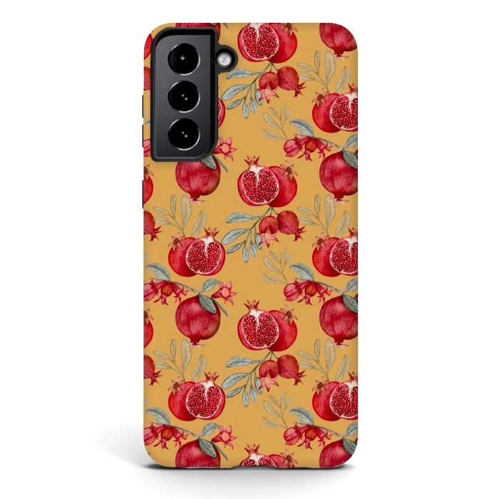 Galaxy S21 plus StrongFit Red fruits, yellow by Flowery Stories
