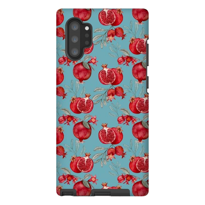 Galaxy Note 10 plus StrongFit Red fruits, light teal by Flowery Stories