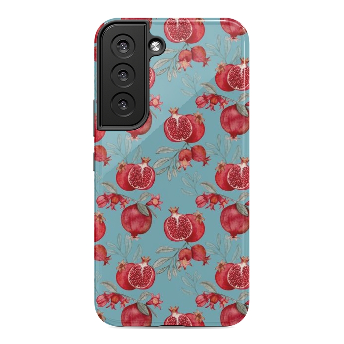 Galaxy S22 StrongFit Red fruits, light teal by Flowery Stories