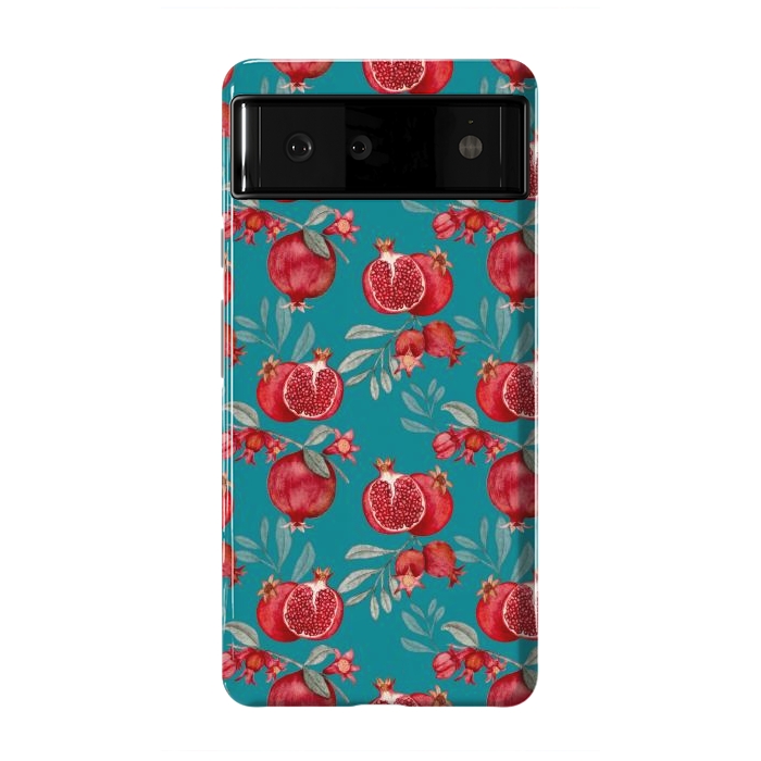 Pixel 6 StrongFit Red fruits, dark teal by Flowery Stories