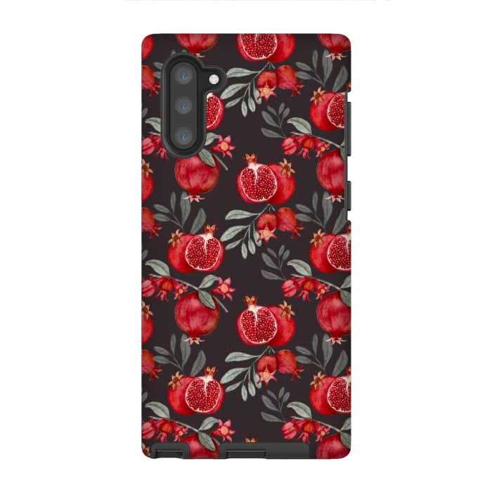 Galaxy Note 10 StrongFit Red fruits, black by Flowery Stories