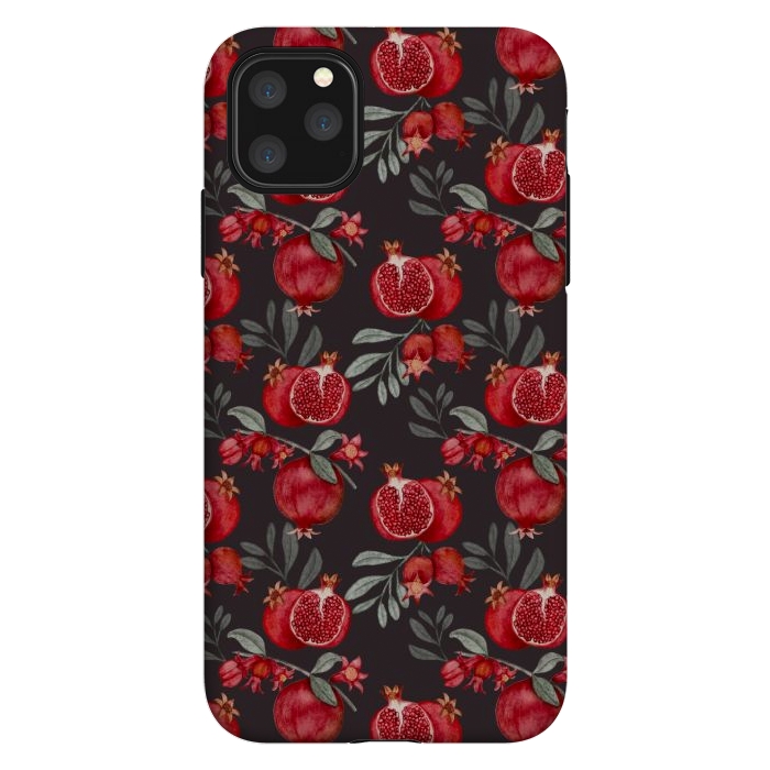 iPhone 11 Pro Max StrongFit Red fruits, black by Flowery Stories