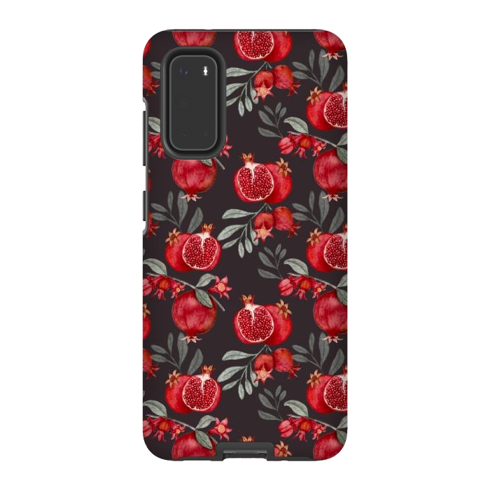 Galaxy S20 StrongFit Red fruits, black by Flowery Stories