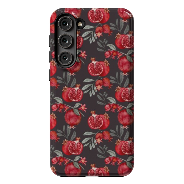 Galaxy S23 Plus StrongFit Red fruits, black by Flowery Stories