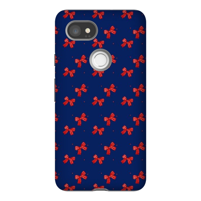 Pixel 2XL StrongFit Navy bows by Flowery Stories