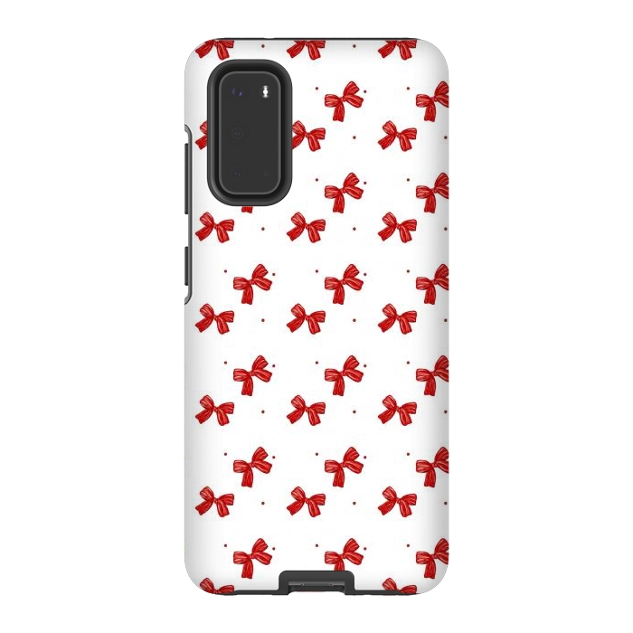 Galaxy S20 StrongFit White bows by Flowery Stories