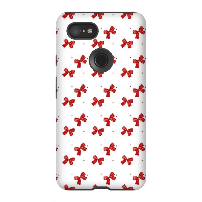 Pixel 3XL StrongFit White bows by Flowery Stories