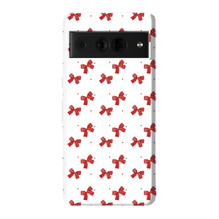 Pixel 7 Pro StrongFit White bows by Flowery Stories