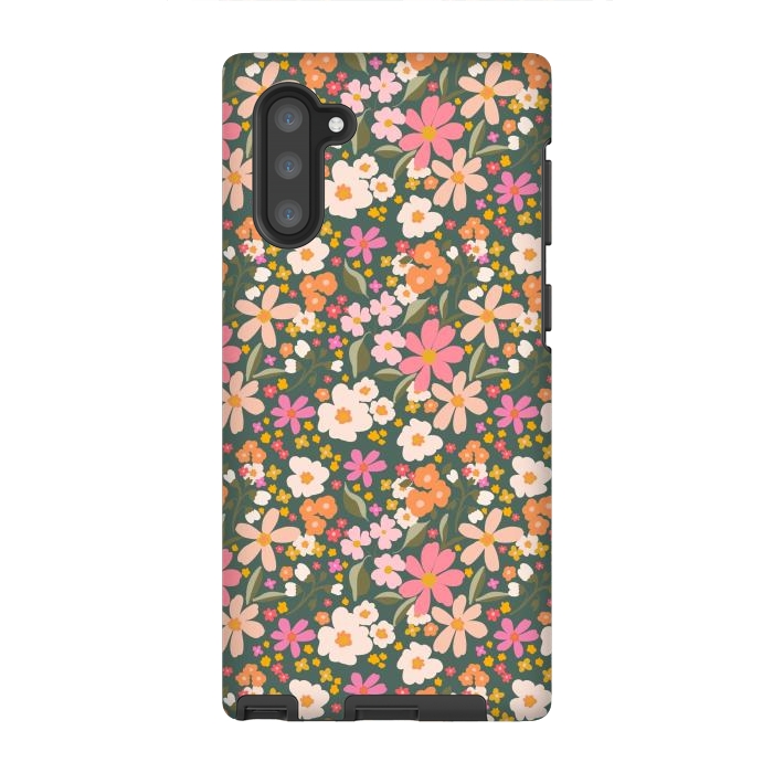 Galaxy Note 10 StrongFit Flowers green by Flowery Stories