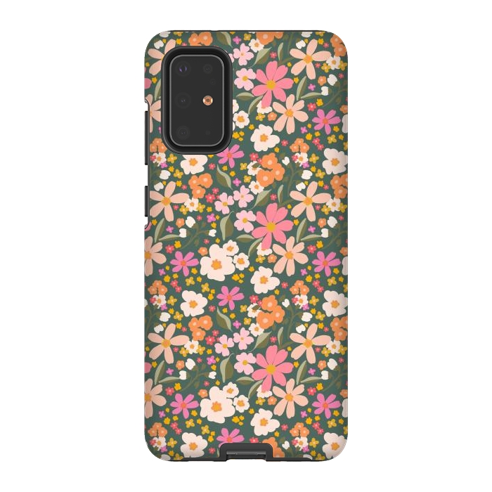 Galaxy S20 Plus StrongFit Flowers green by Flowery Stories