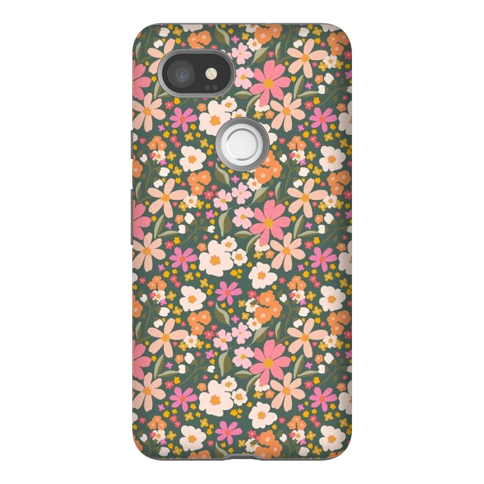 Pixel 2XL StrongFit Flowers green by Flowery Stories