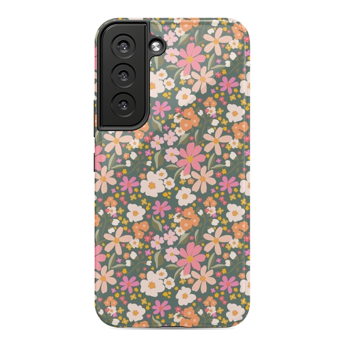 Galaxy S22 StrongFit Flowers green by Flowery Stories