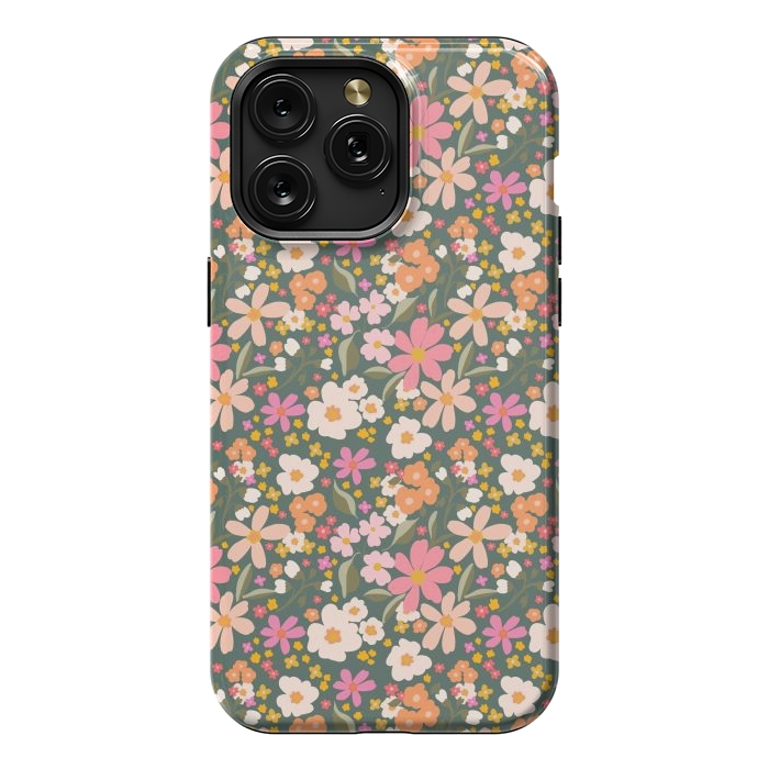 iPhone 15 Pro Max StrongFit Flowers green by Flowery Stories