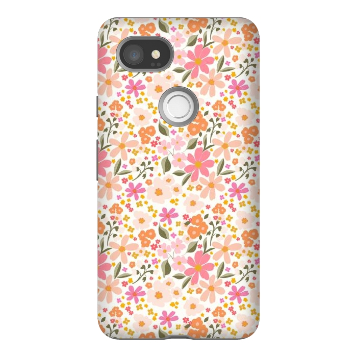 Pixel 2XL StrongFit Flowers white by Flowery Stories