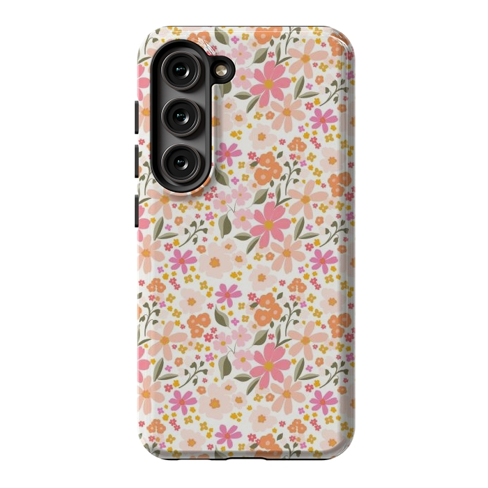 Galaxy S23 StrongFit Flowers white by Flowery Stories