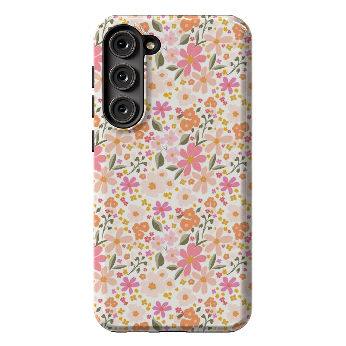 Galaxy S23 Plus StrongFit Flowers white by Flowery Stories