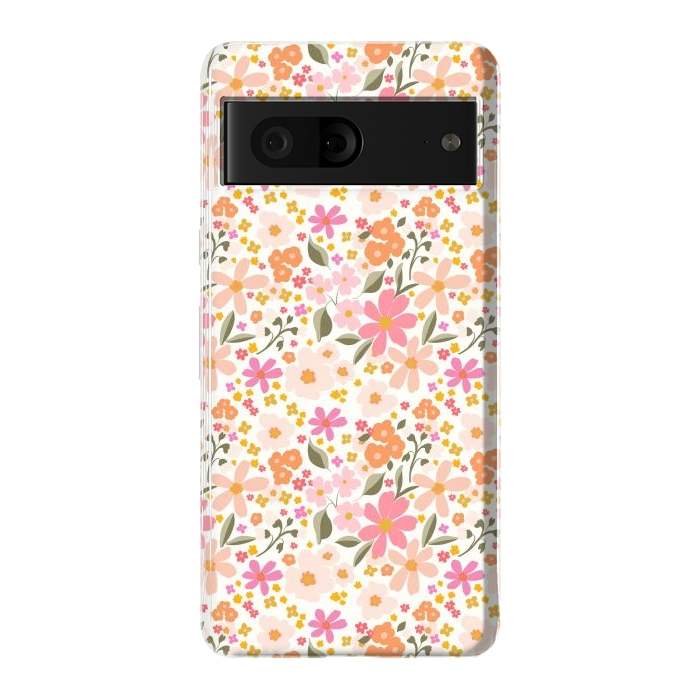Pixel 7 StrongFit Flowers white by Flowery Stories