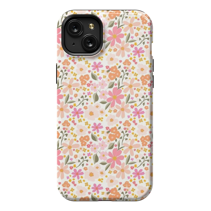 iPhone 15 Plus StrongFit Flowers white by Flowery Stories