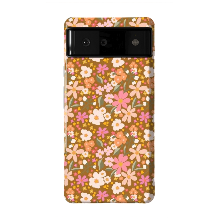 Pixel 6 StrongFit Flowers rust by Flowery Stories