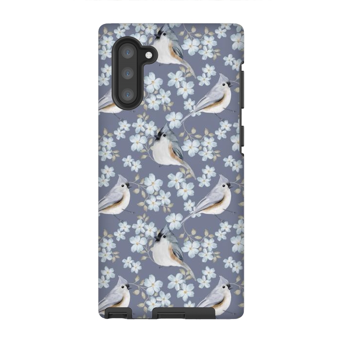 Galaxy Note 10 StrongFit Birds purple by Flowery Stories