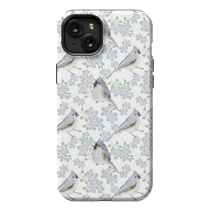iPhone 15 Plus StrongFit Birds white by Flowery Stories